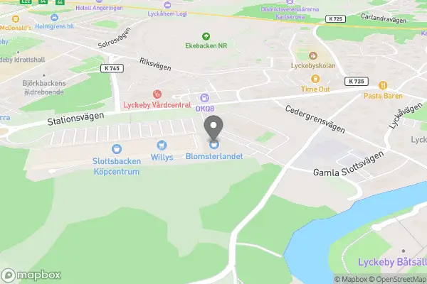 Blomsterlandet Karlskrona - Lyckeby karta