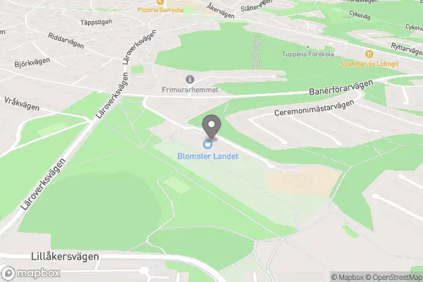 Blomsterlandet Lidingö - Lidingö karta